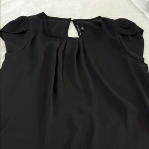 Haute Monde Black Blouse with Keyhole Detail